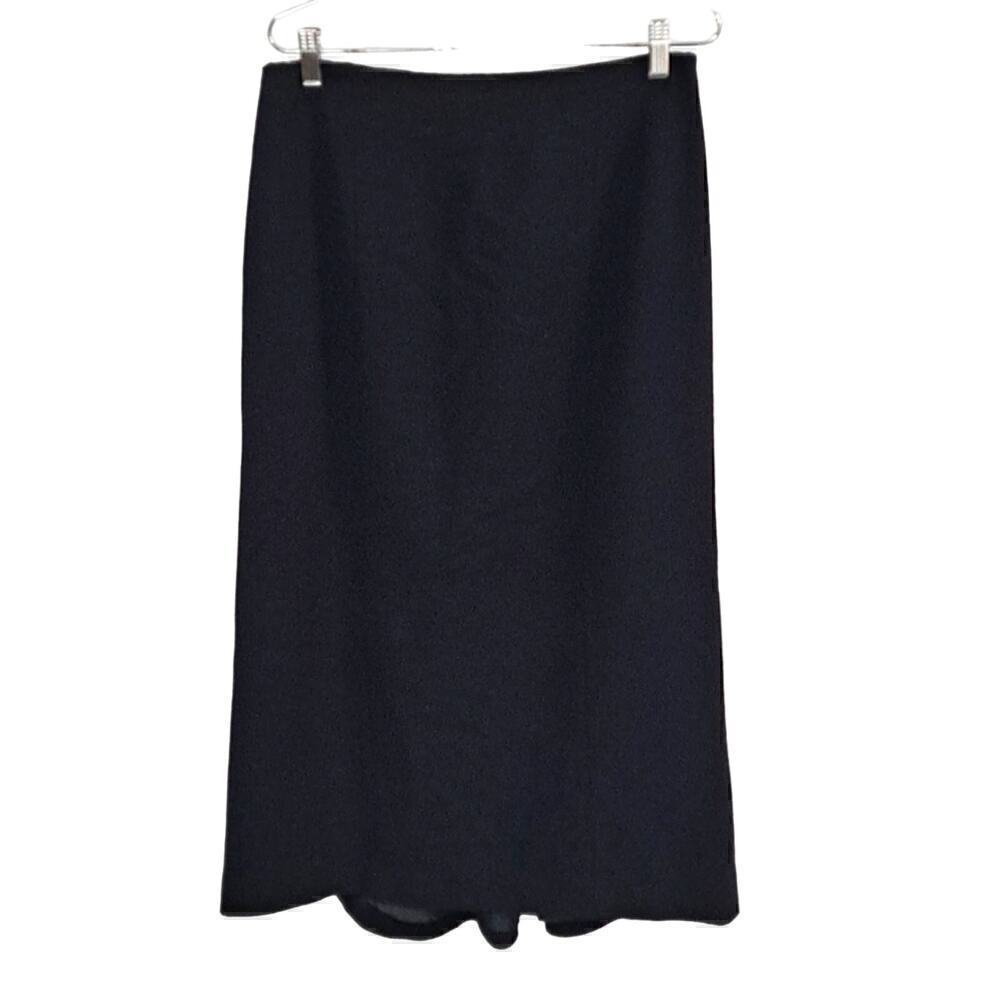 Talbots black wool pencil midi skirt size 10